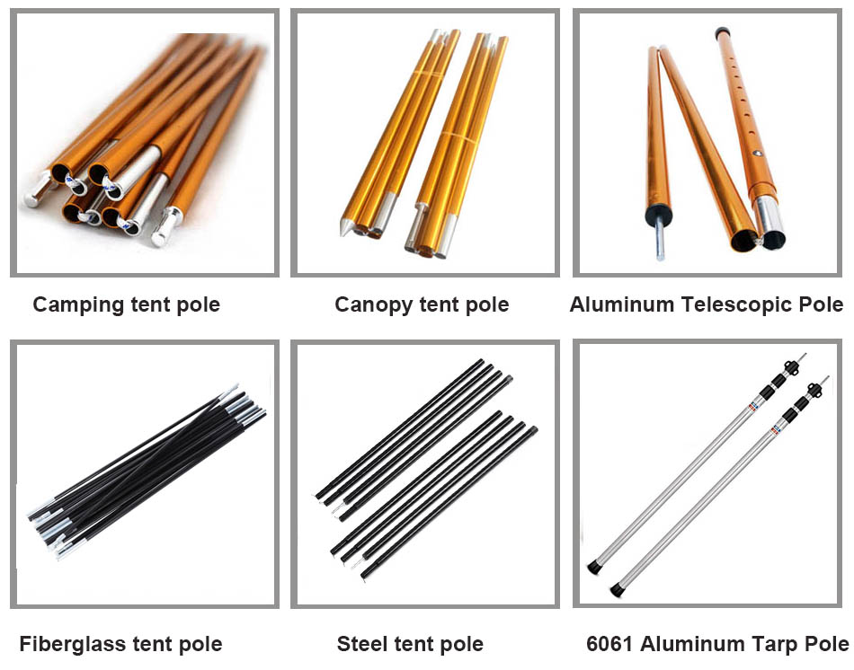 7001 7075 T6 anodized aluminum telescopic tube telescoping aluminum tent poles (4)
